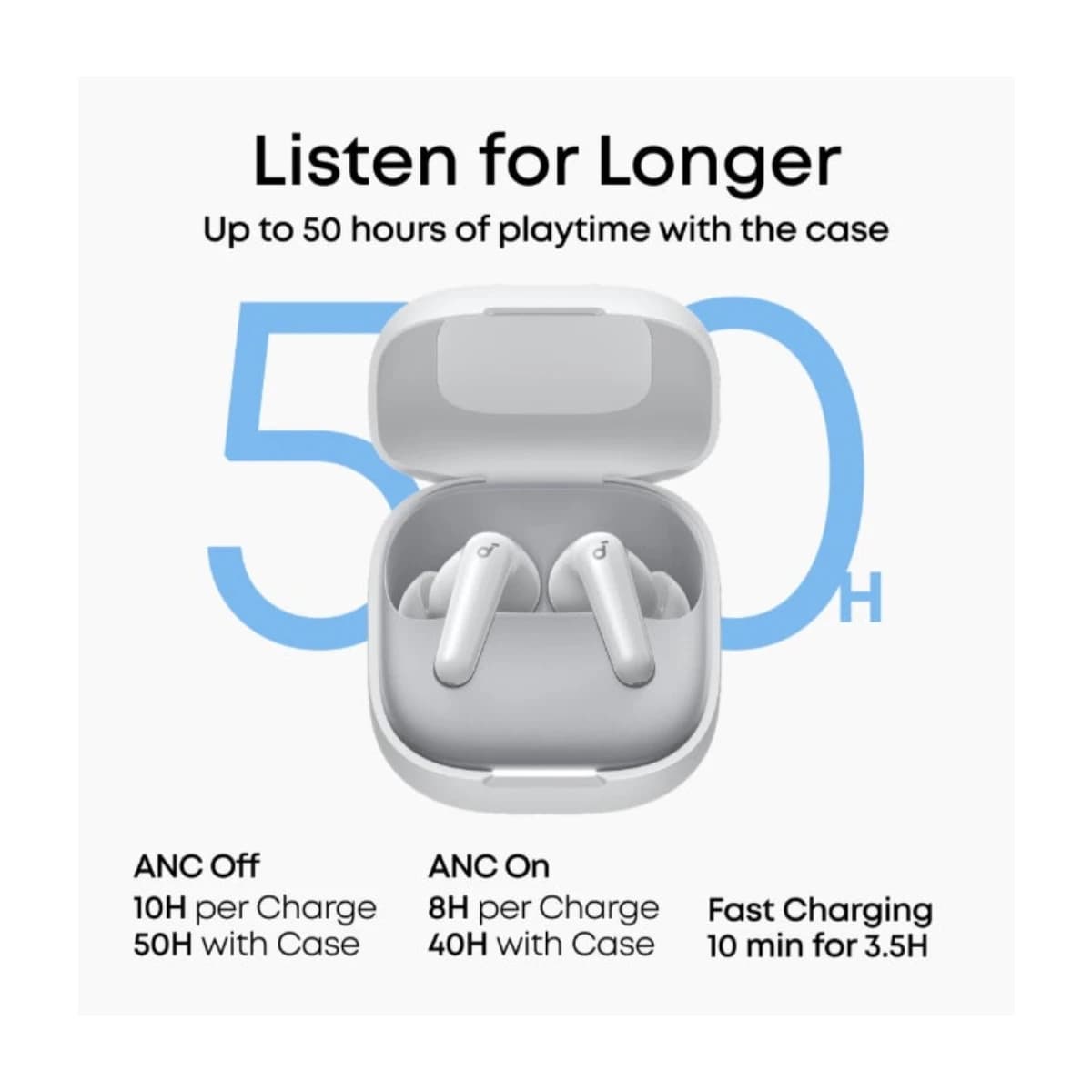 Soundcore R60i NC True Wireless Earbuds with Adaptive ANC, Hi-Res LDAC, 50H Playtime, AI Clear Calls, IP55, Fast Charging thumbnail 3