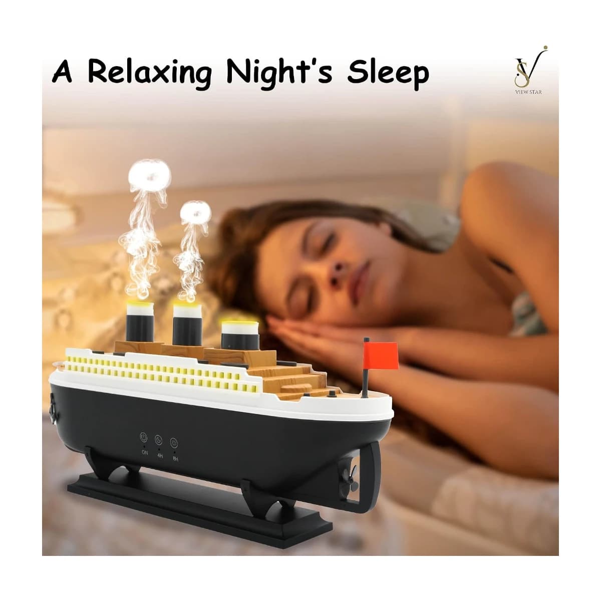 Viewstar Aroma Ship Air Humidifier & Essential Oil Diffuser | Ultrasonic Jellyfish Aroma Diffuser with Remote Control thumbnail 2