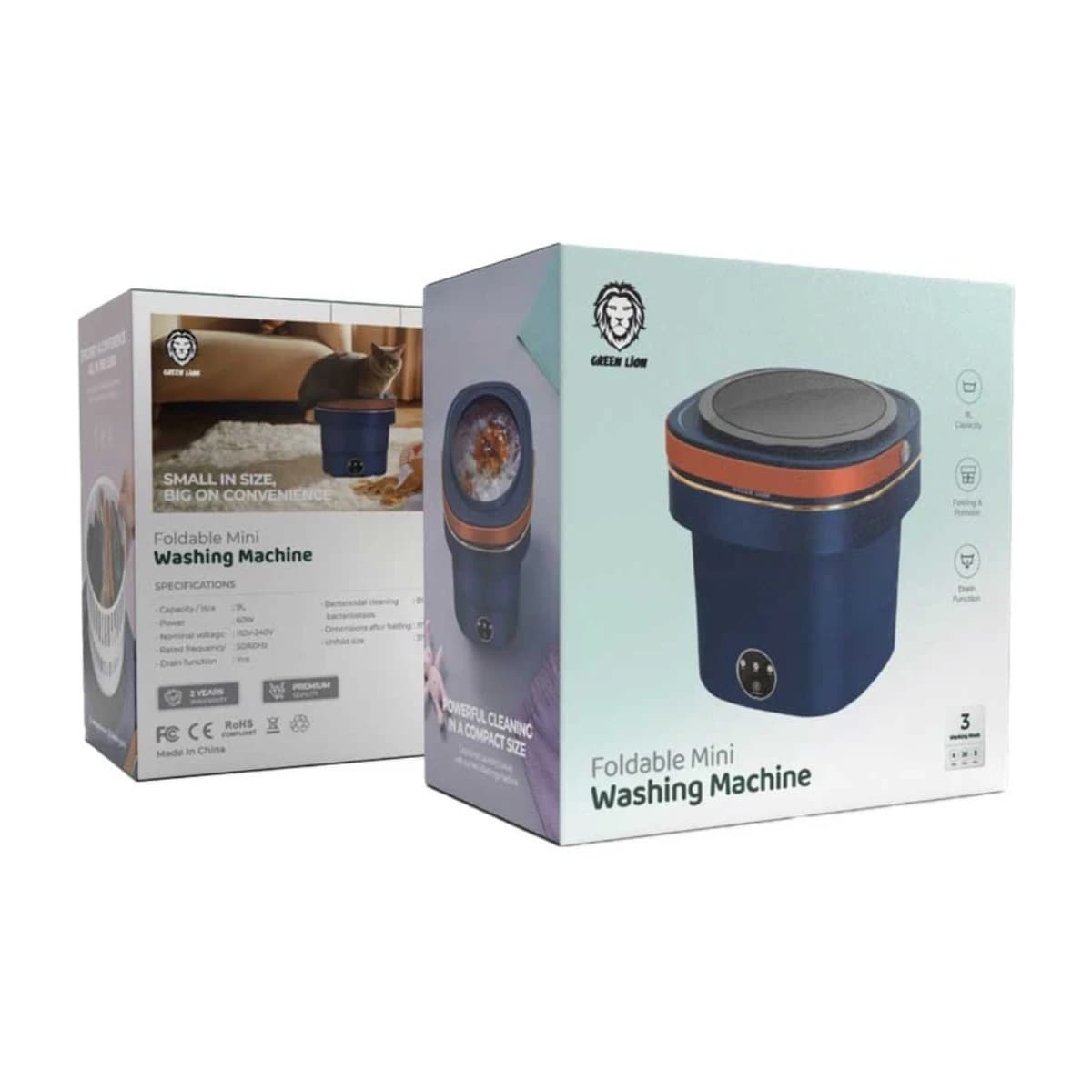 Green Lion Foldable Mini Washing Machine 9L 60W - Blue thumbnail 3
