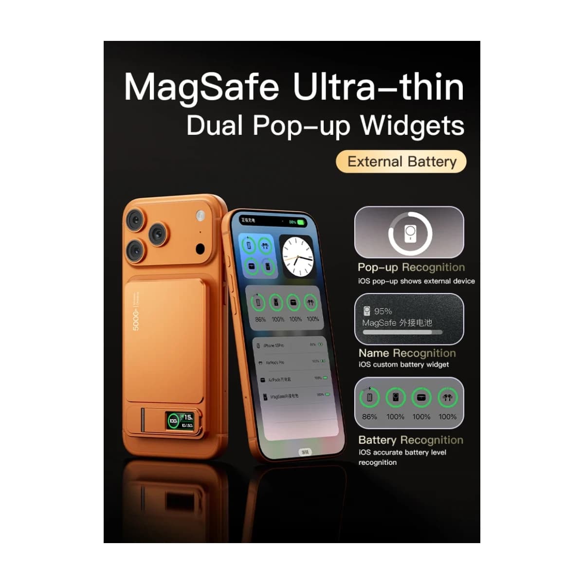 10000mAh Slim MagSafe Power Bank with 20W Fast Wireless Charging thumbnail 3