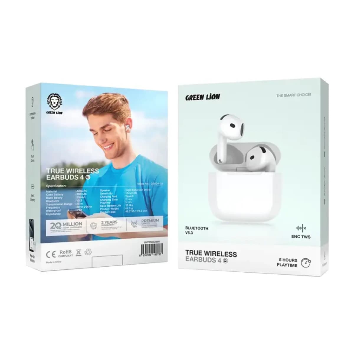 Green Lion True Wireless Earbuds G1 White thumbnail 2