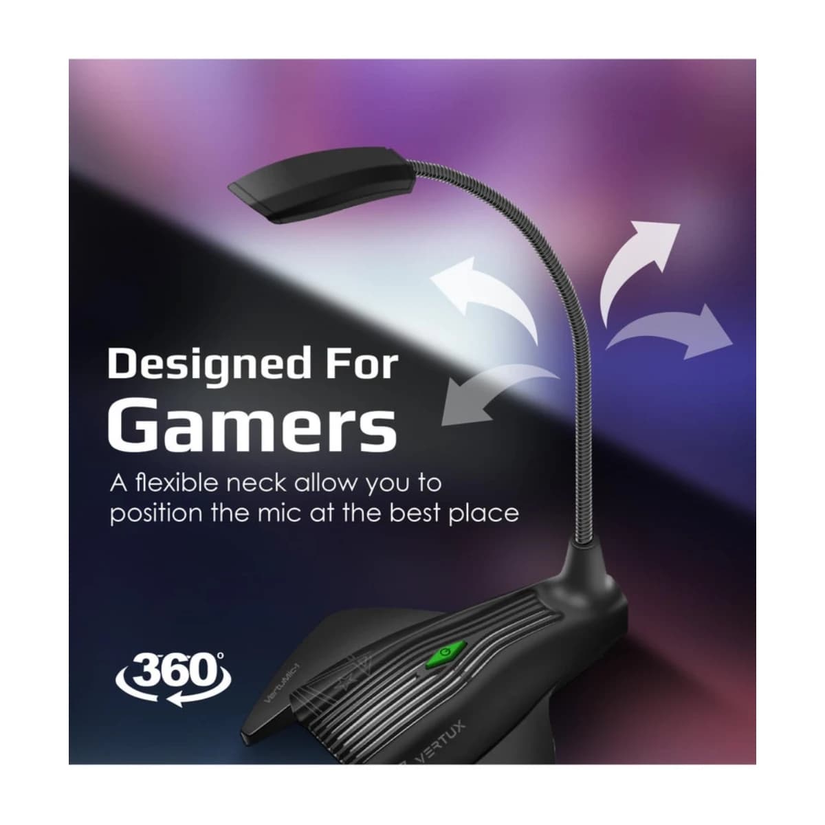 Vertux VertuMic-1 USB Gaming Microphone with RGB Light thumbnail 2