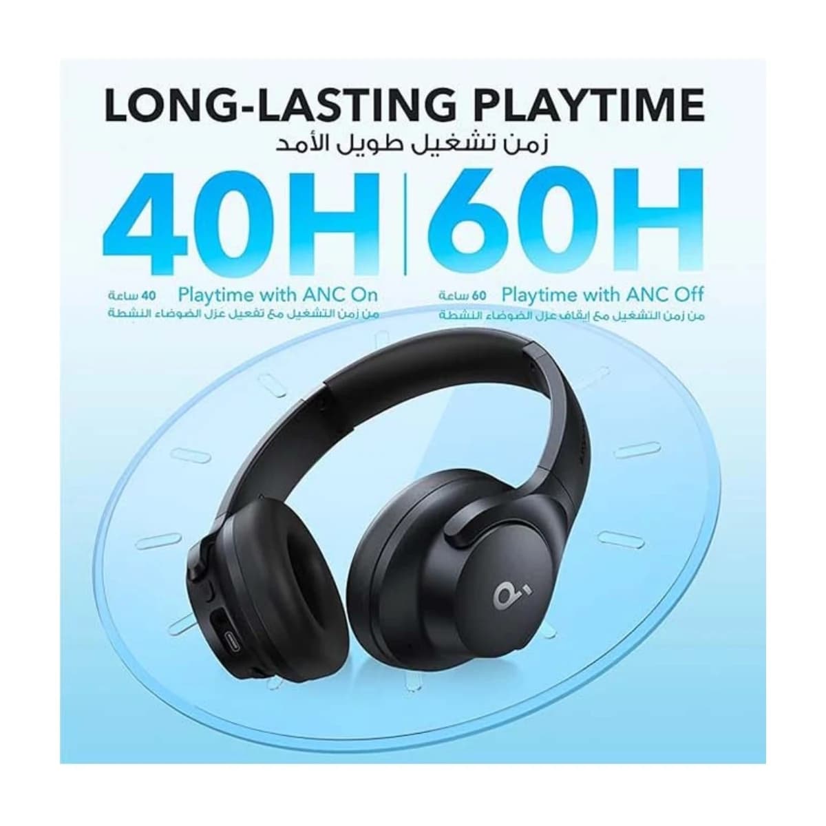 Soundcore by Anker Q20i Hybrid Active Noise Cancelling Foldable Headphones thumbnail 4