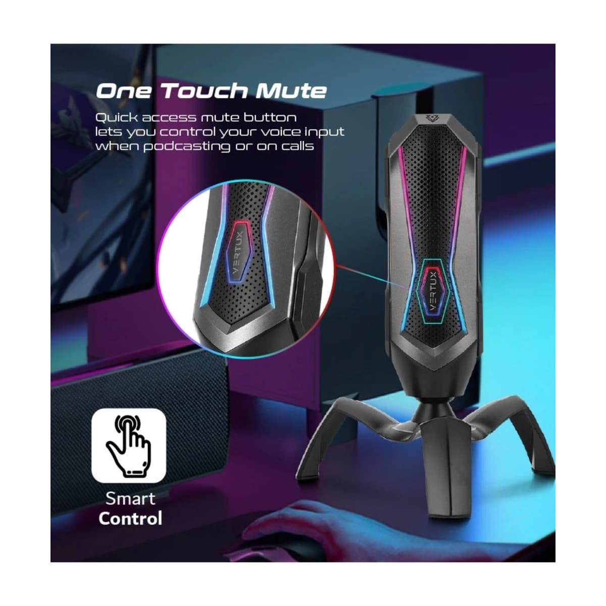 Vertux Marshal USB Gaming Microphone - Black thumbnail 4