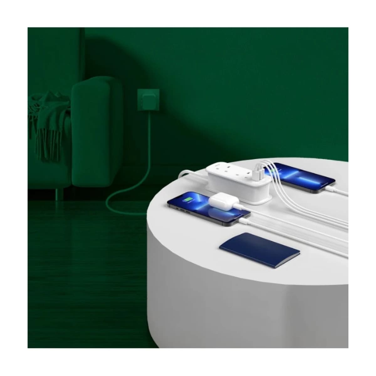GREEN LION Power Strip 5-in-1 with 2 UK AC Outlets 2 USB-C 1 USB-A PD 30W Fast Charging 2500W 1.8m Cord GS-600 thumbnail 4
