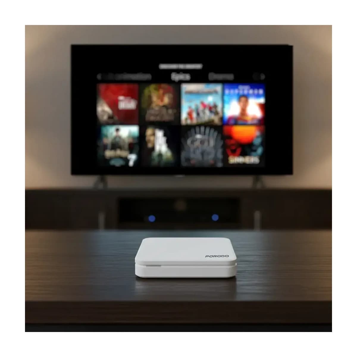 Porodo EcoBox Android TV Box with 4K Ultra HD Streaming - White thumbnail 2