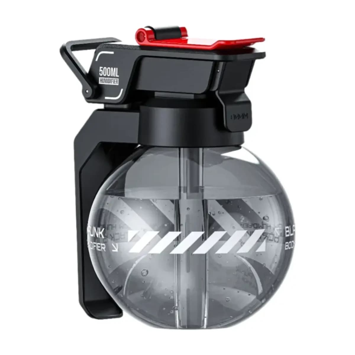 Buy Green Lion Grenade Humidifier with 500mL Tank, Dual Mist Modes, 1100mAh Battery, Type-C Charging, Quick Humidification, Cyberpunk Design, Nano Fine Mist, Quiet Operation, Black thumbnail 1