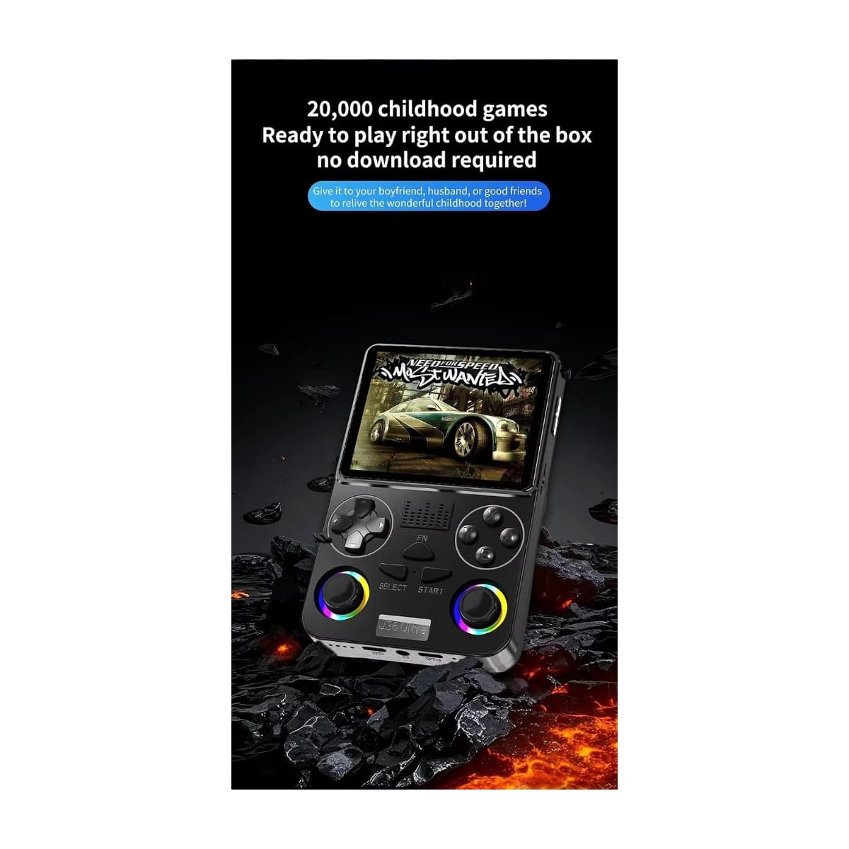 J36 Ultra Handheld Gaming Console with RGB Joysticks thumbnail 4