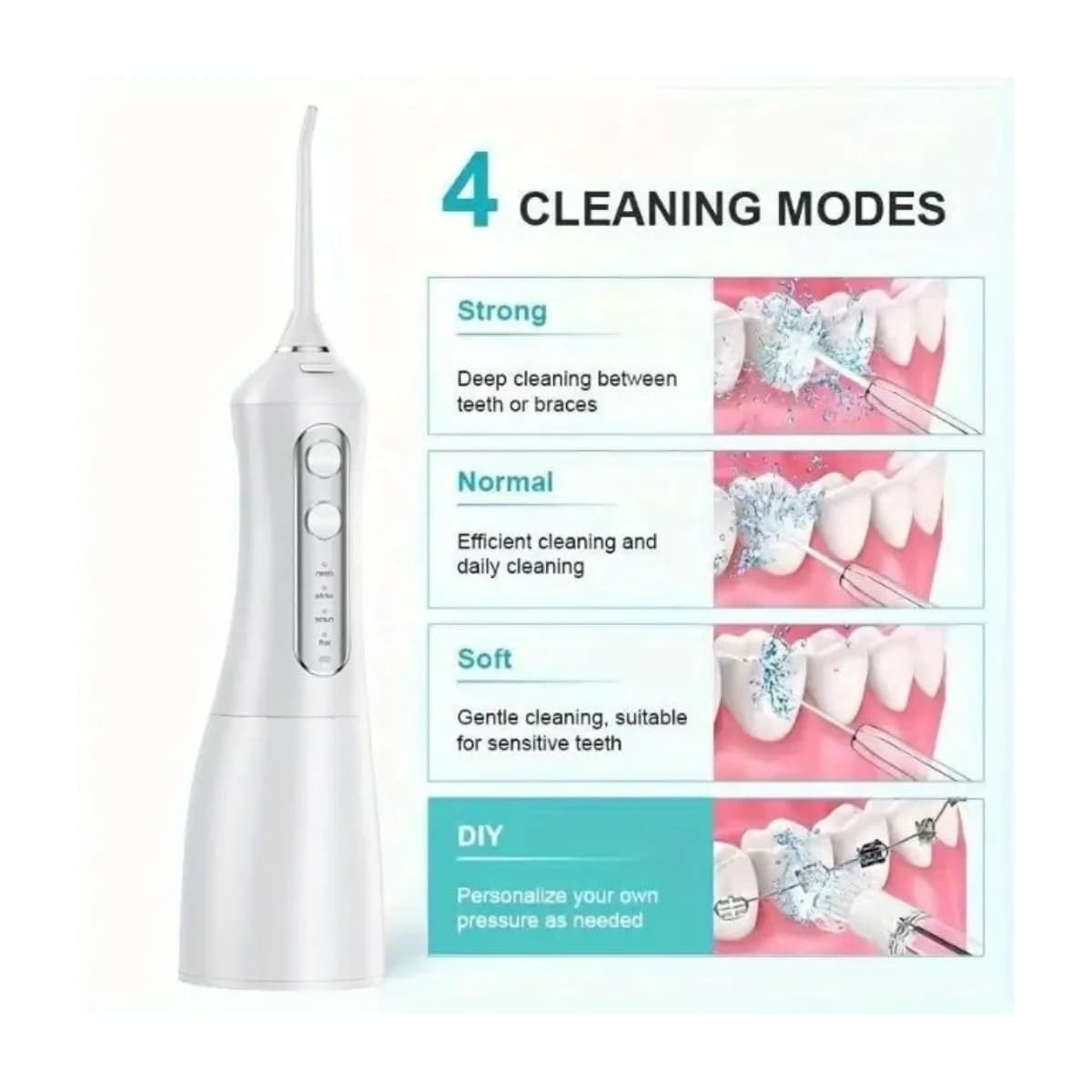 SENK Intelligent 2-in-1 Water Flosser & Electric Toothbrush Kit – 320ml Large Capacity Detachable Tank, 4 Modes, High-Frequency Pulse 1800-2000/min thumbnail 3
