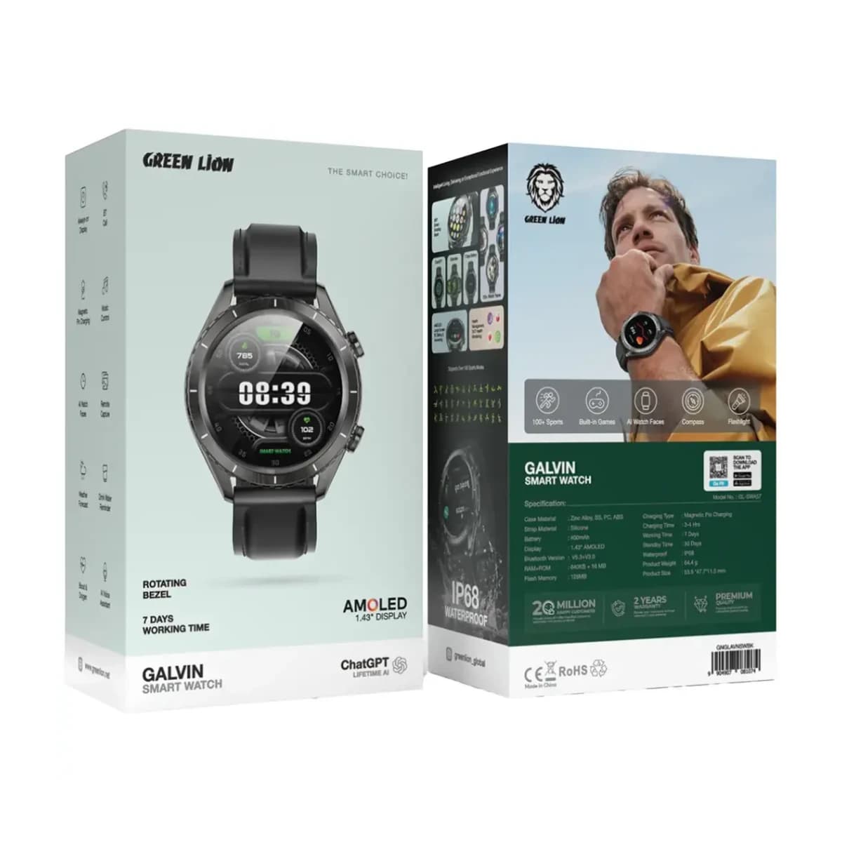 Green Lion Galvin Smart Watch with 1.43" AMOLED Display thumbnail 2