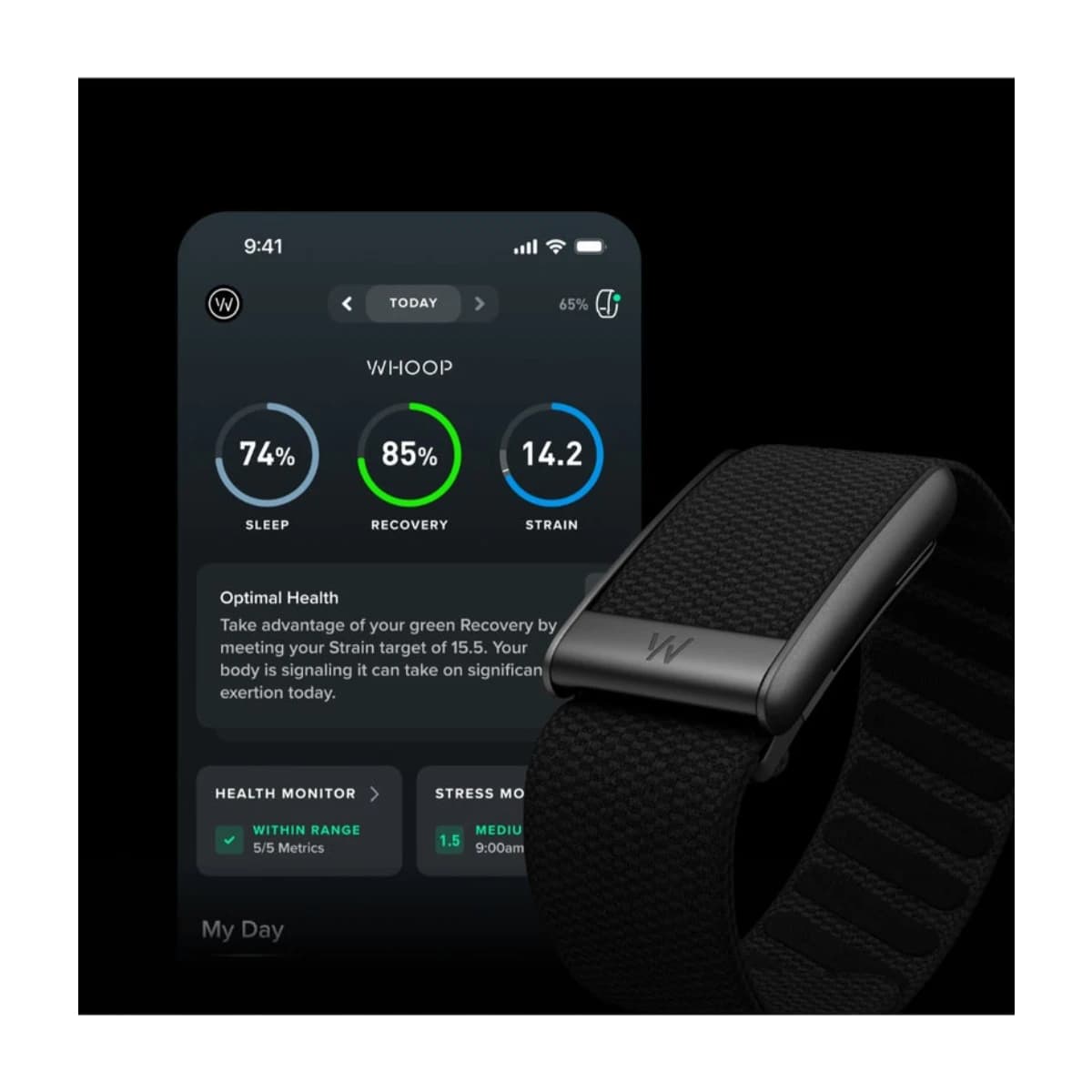 WHOOP Peak 12-Month Membership - 5.0 Health and Fitness Wearable thumbnail 4