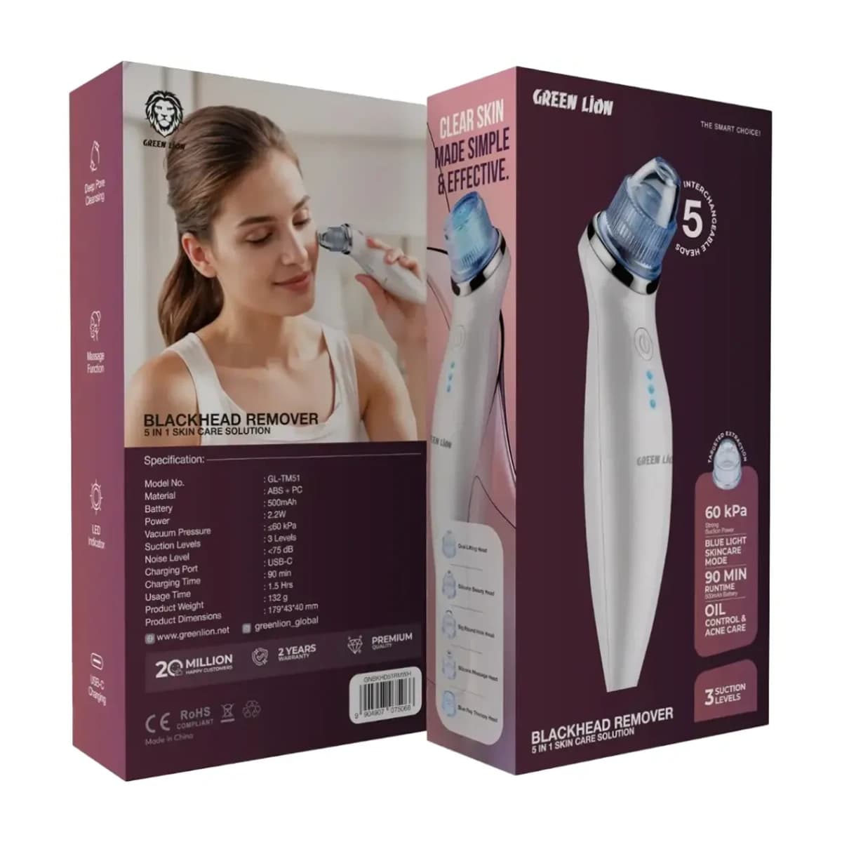 Green Lion 5-in-1 Blackhead Remover & Skin Care Solution - White thumbnail 4
