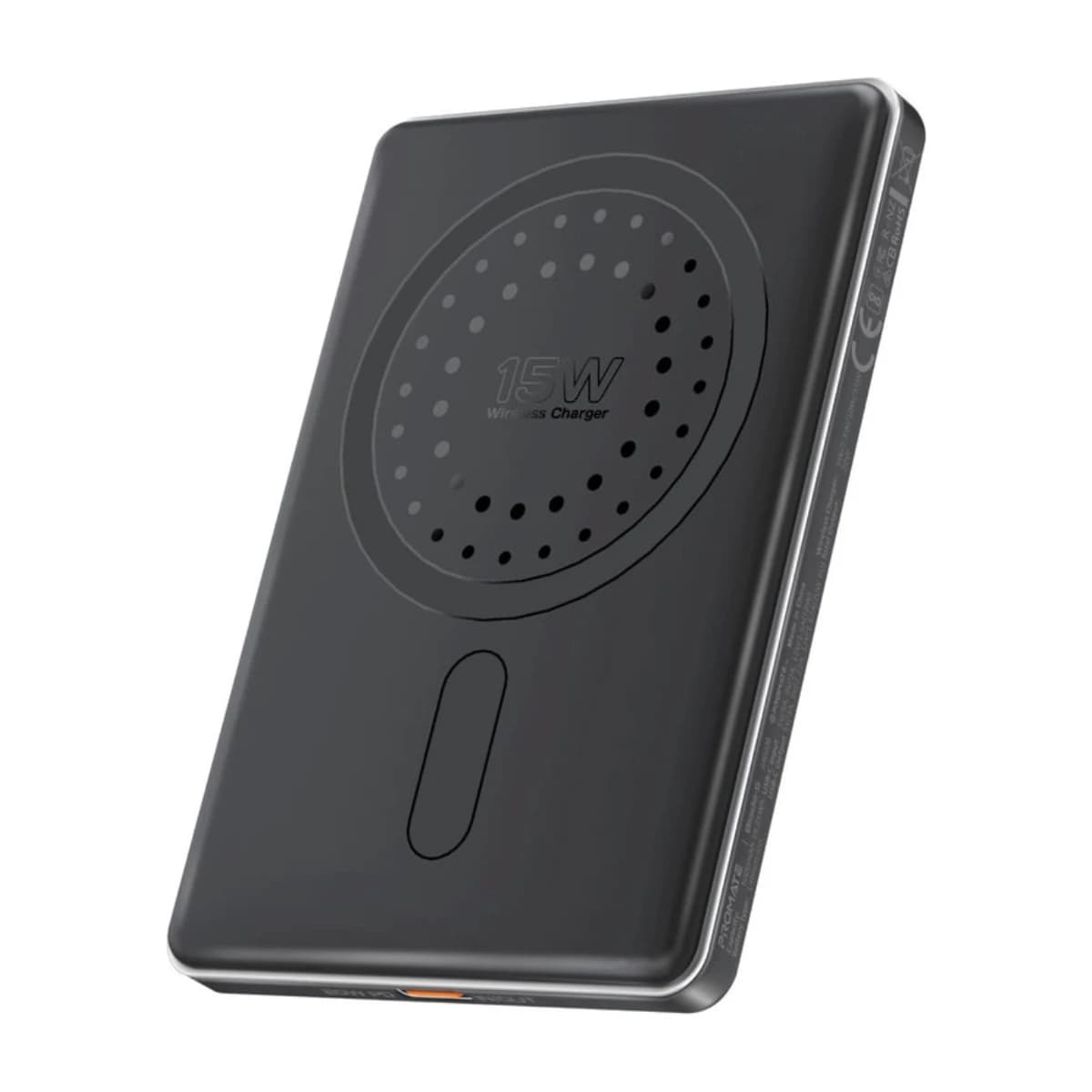 PROMATE 5000 mAh Super Slim Power Bank With 15W MagSafe Charging, 20W USB-C Port, And Safety Protection System, USB-C Input/Output Port Black thumbnail 1