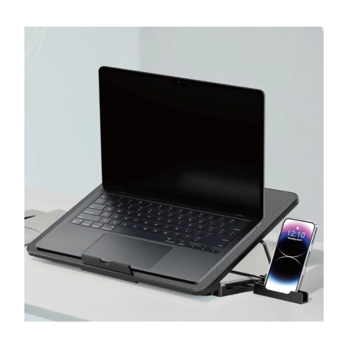 Porodo 8-Fan Laptop Cooling Stand - Up to 16" Laptops, Black thumbnail 2