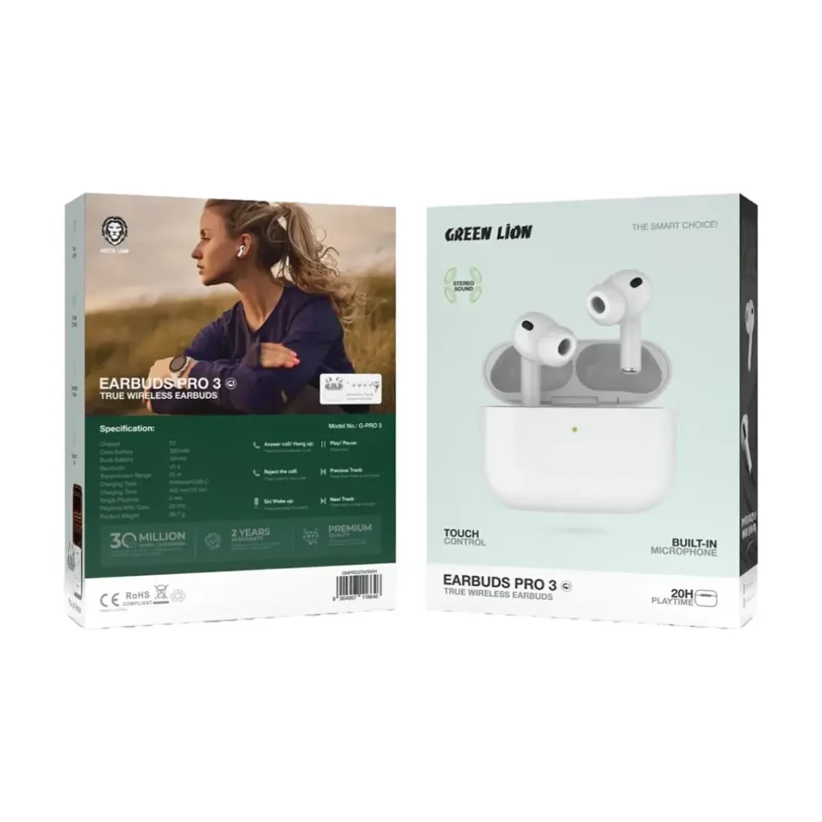 Green Lion Earbuds Pro 3 True Wireless Earbuds - White thumbnail 2