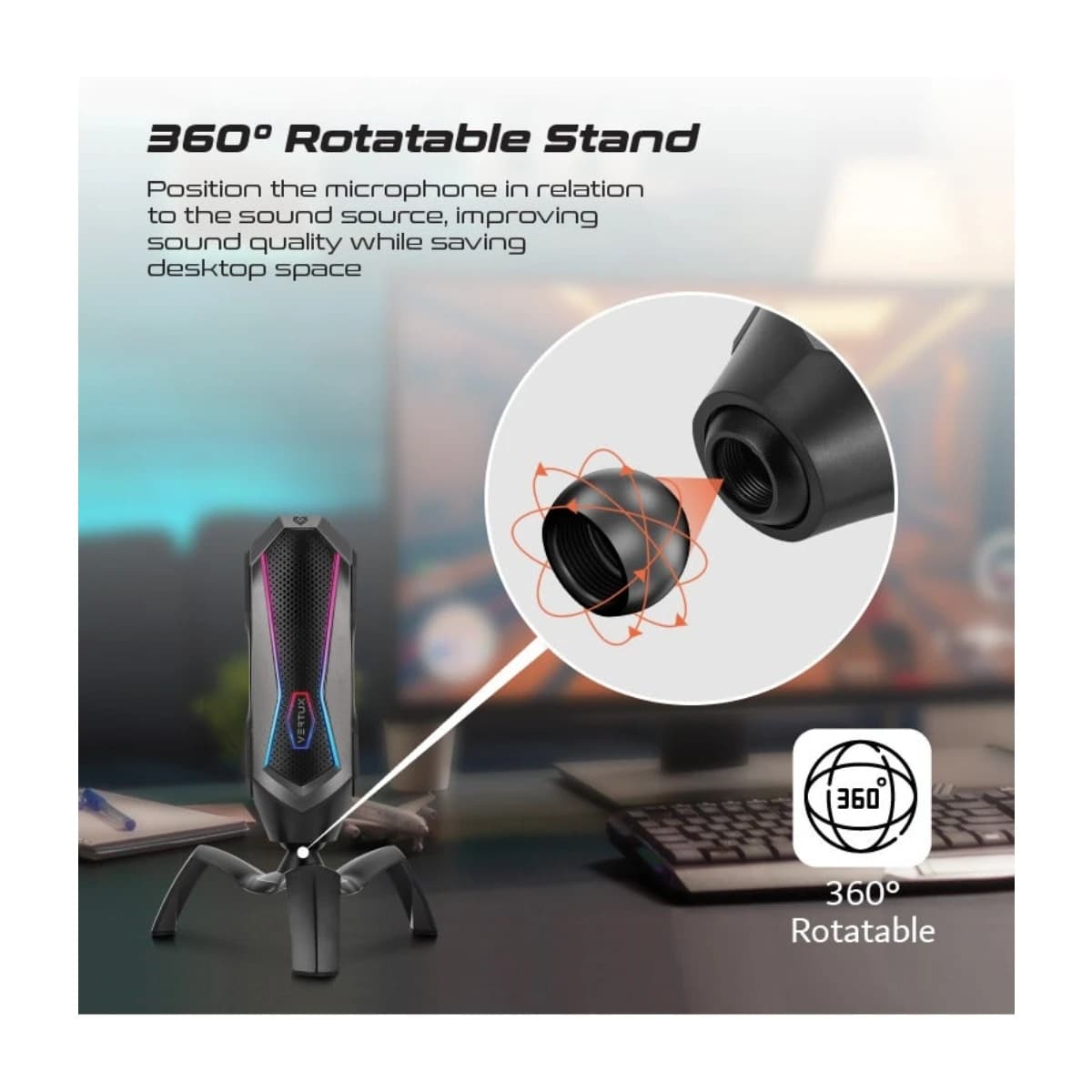 Vertux Marshal USB Gaming Microphone - Black thumbnail 3