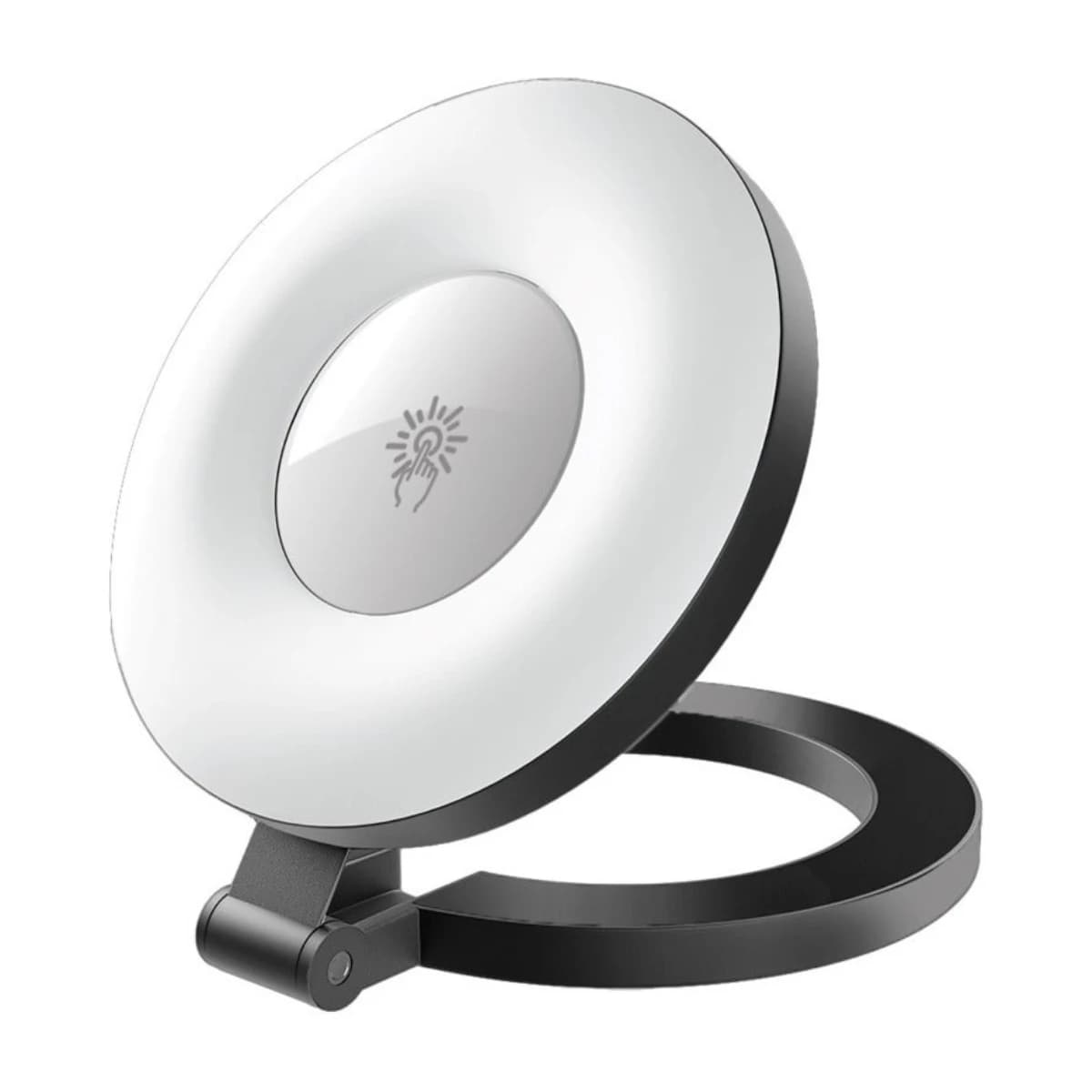 PROMATE Portable LED Light, Adjustable Selfie Light with 300mAh Battery, MagSafe-Compatible Ring Design, 180-Degree Flip Function, Light Intensity Control and Three Lighting Modes, and Included 20cm Charging Cable, MagHalo Black thumbnail 1