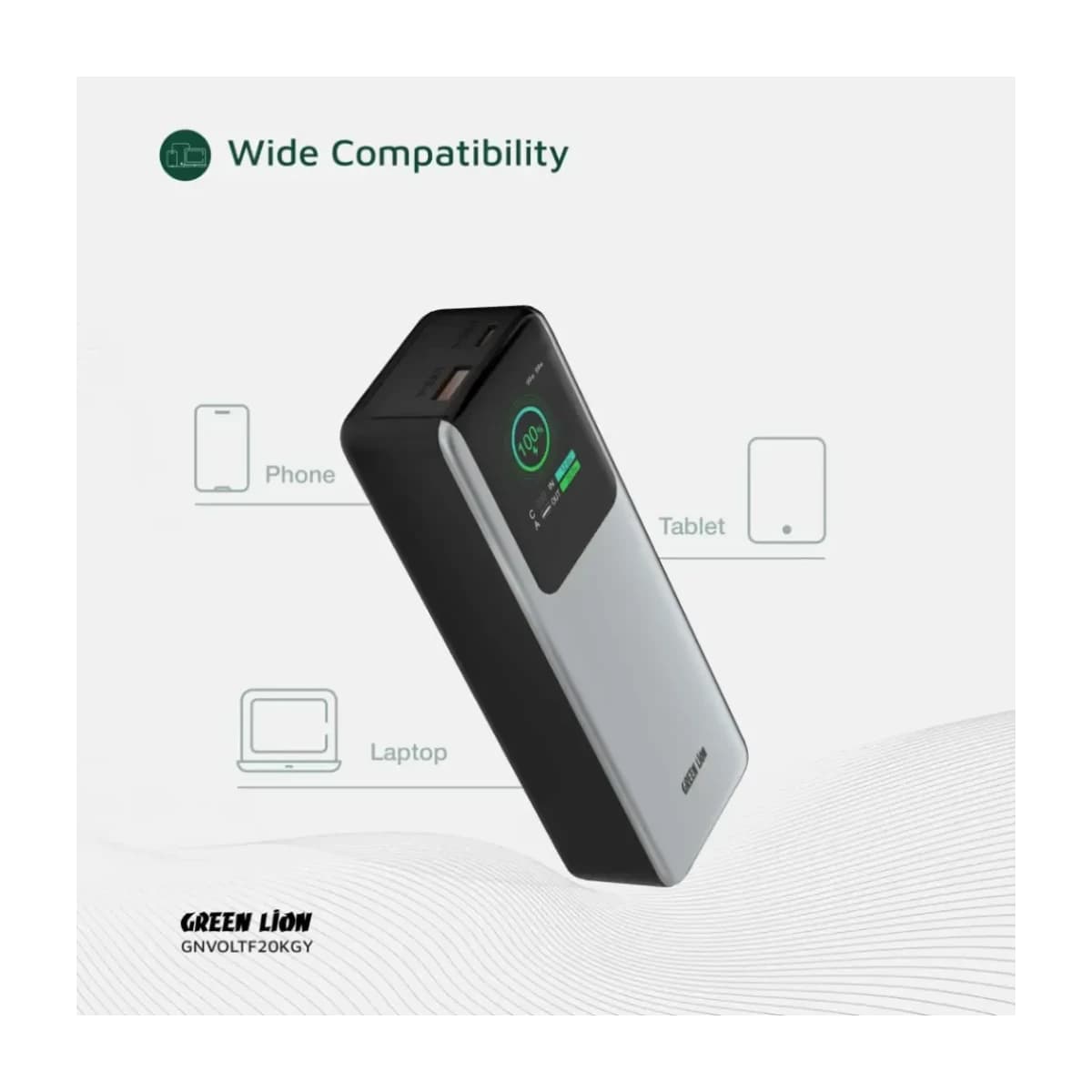 Green Lion Voltura 20000mAh Power Bank PD100W - Grey thumbnail 4