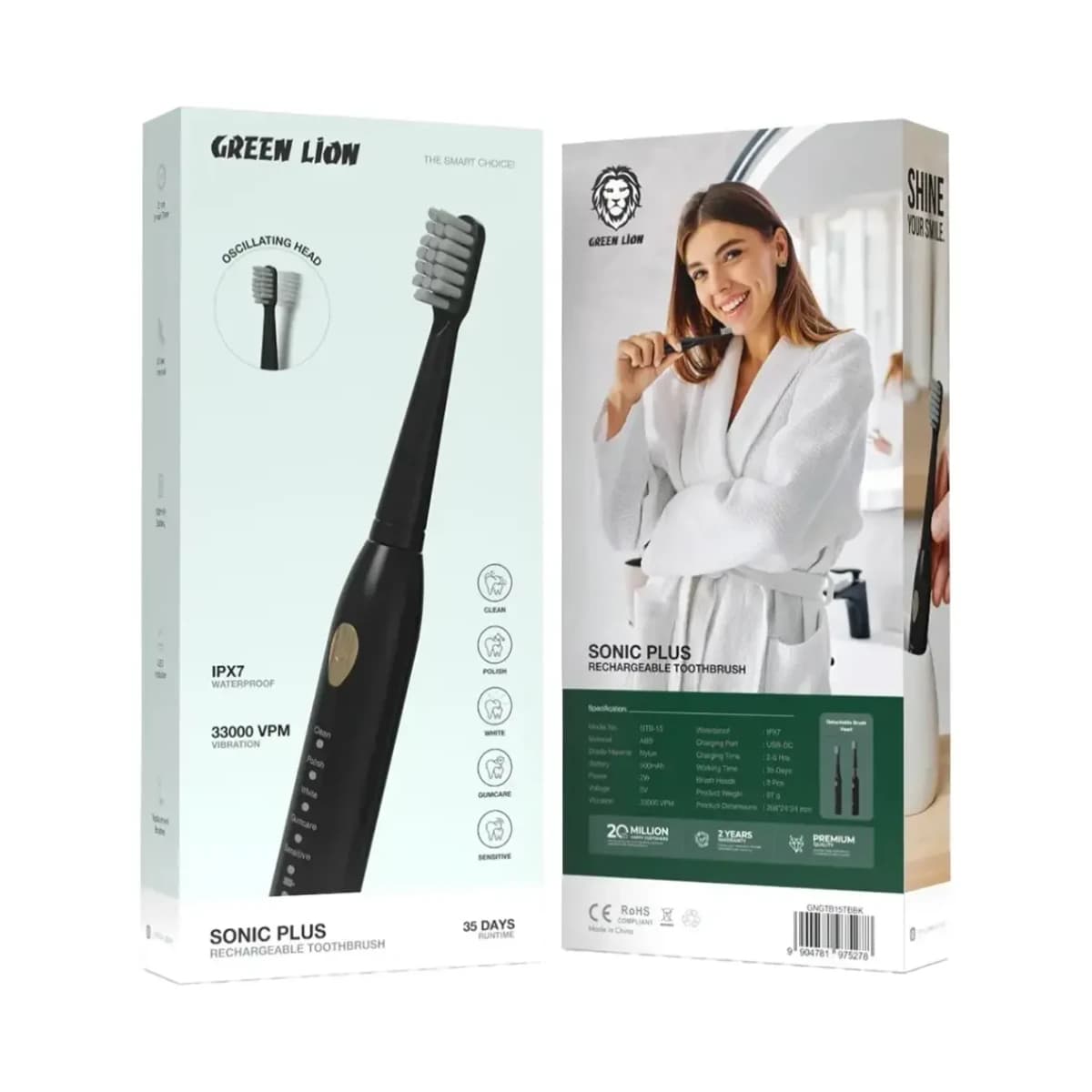 Green Lion Sonic Plus Rechargeable Toothbrush thumbnail 3