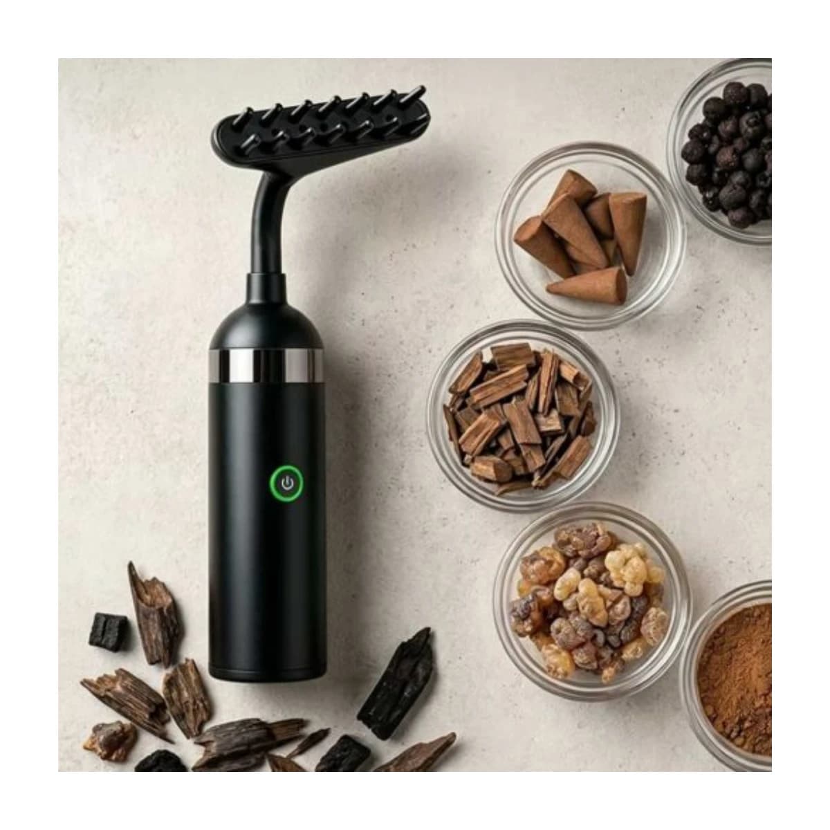 2-in-1 Portable Electronic Oud Burner & Rotating Hair and Clothes Diffuser – BK-82 thumbnail 2