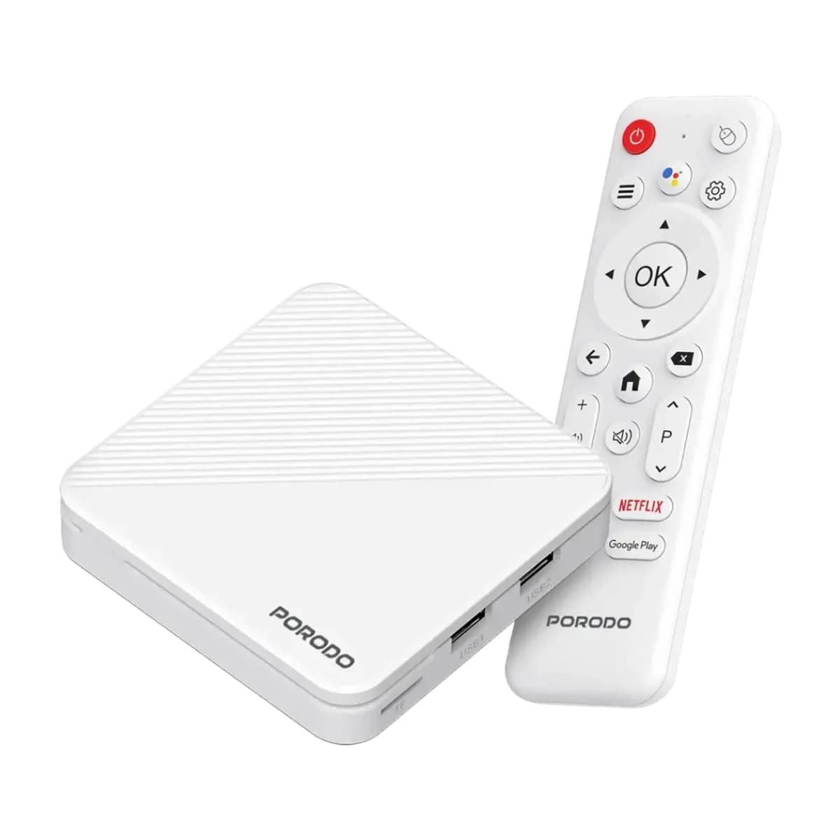 Porodo EcoBox Android TV Box with 4K Ultra HD Streaming - White thumbnail 1