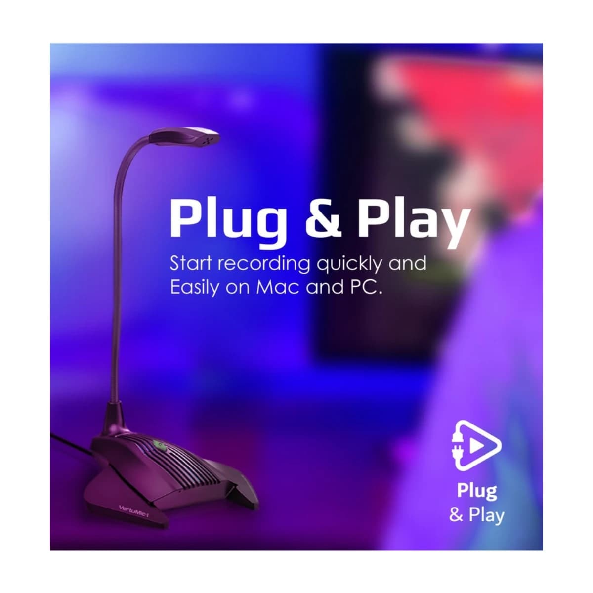Vertux VertuMic-1 USB Gaming Microphone with RGB Light thumbnail 3