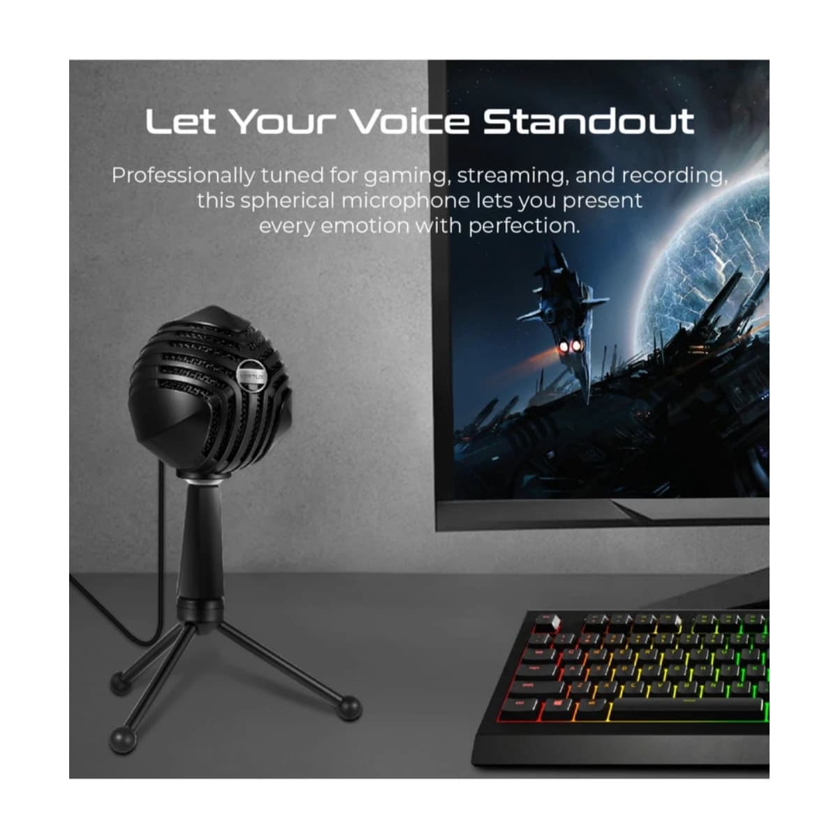 Vertux Sphere USB Condenser Microphone with LED Light thumbnail 4