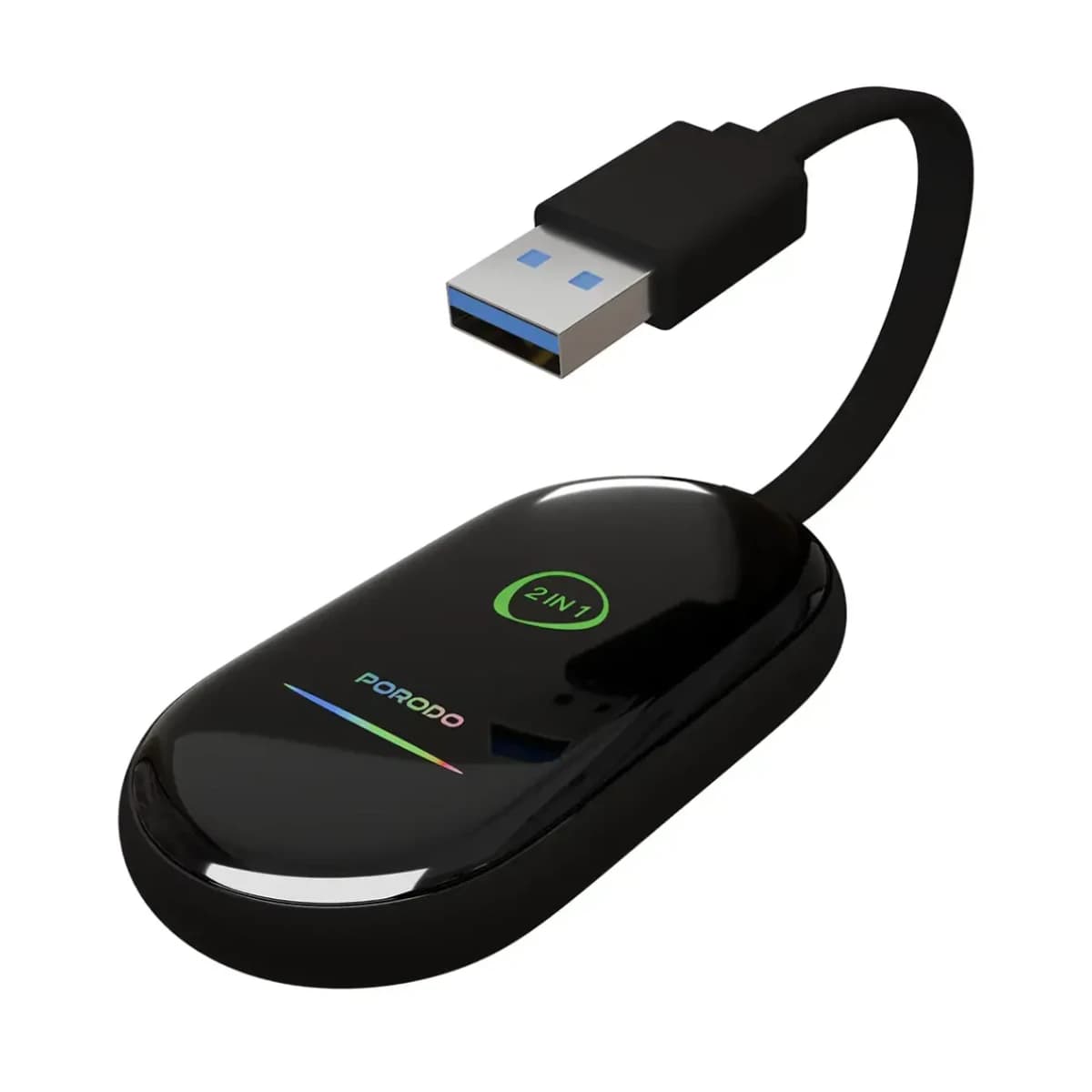 Porodo Play X Wireless CarPlay Adapter with Wi-Fi and Bluetooth Connectivity - Black thumbnail 1
