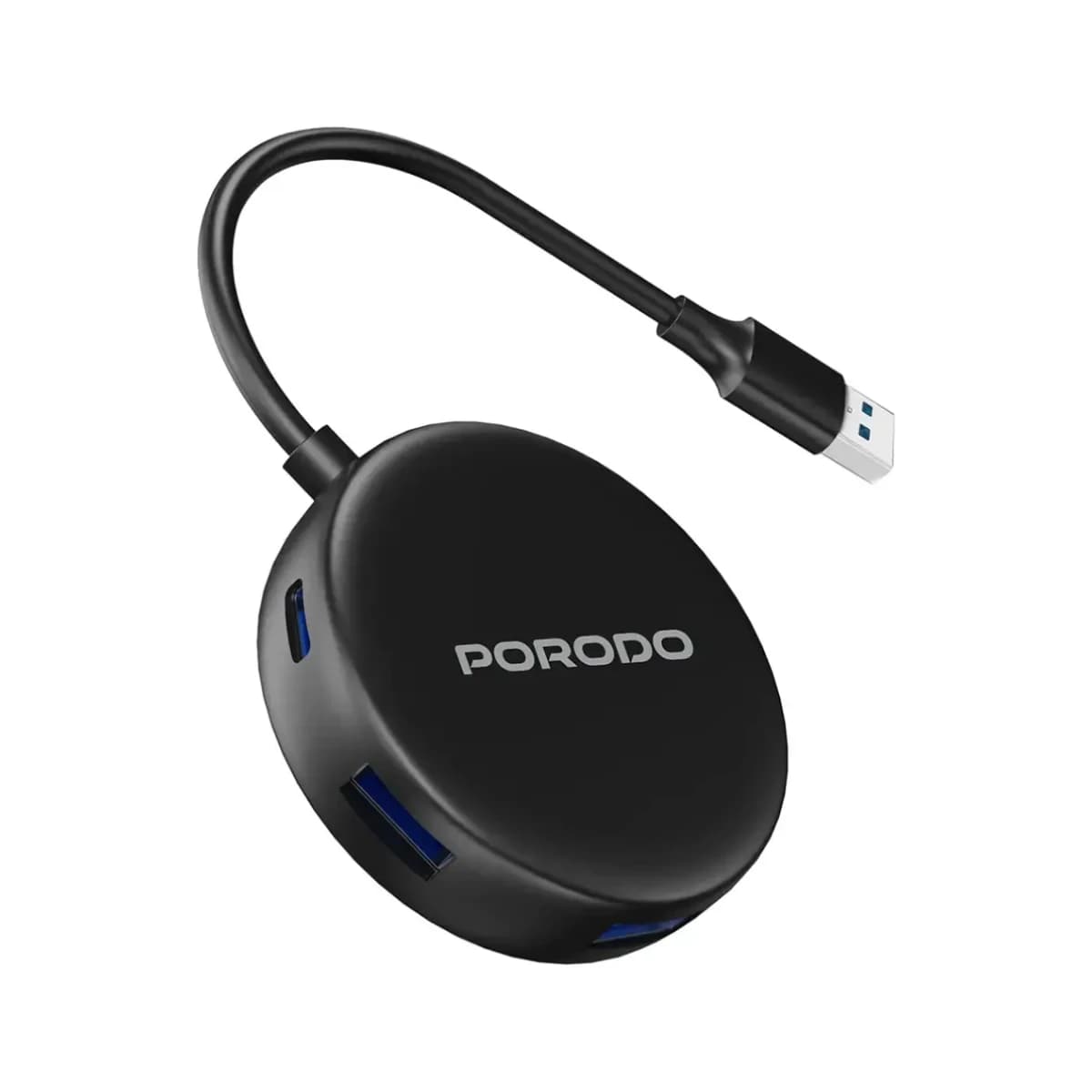 Porodo 5-in-1 USB 3.0 Hub with 4x USB-A and 1x USB-C Ports - Black thumbnail 1
