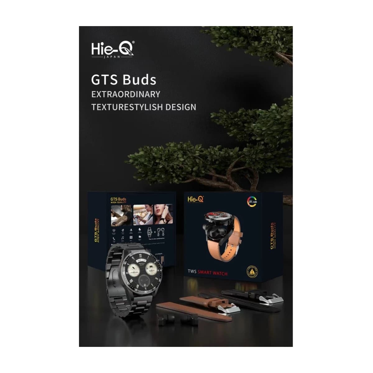 Hie-Q GTS Buds TWS Smart Watch with Wireless Earbuds - Preview 2