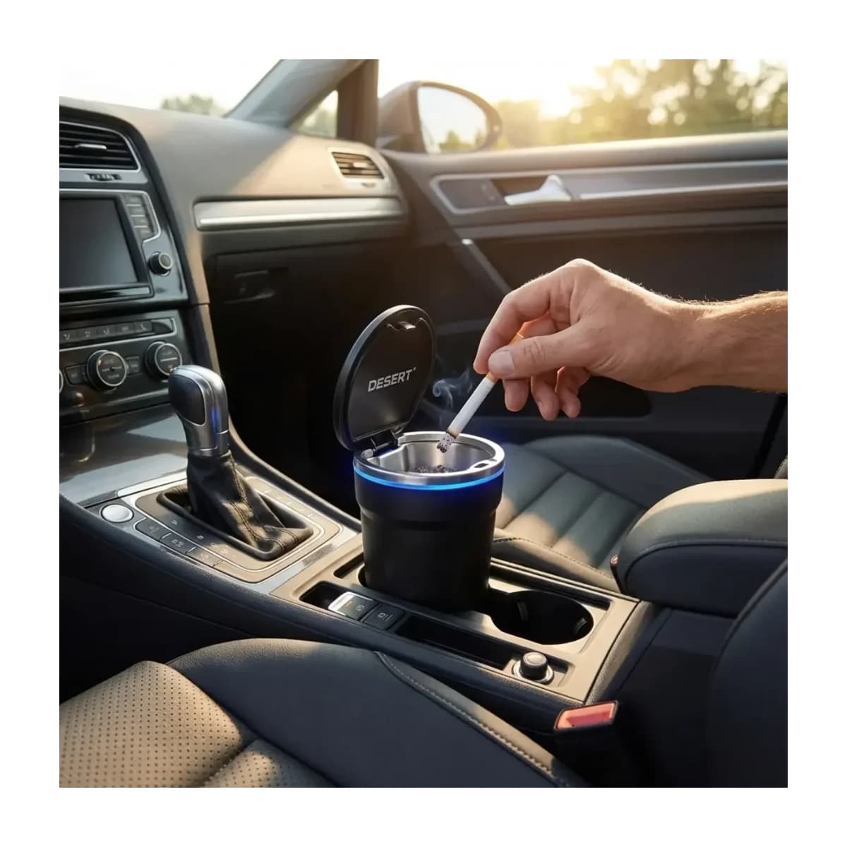 Car Ashtray with LED Light, Smokeless, Flame Retardant, Auto Ash Cup - Preview 3
