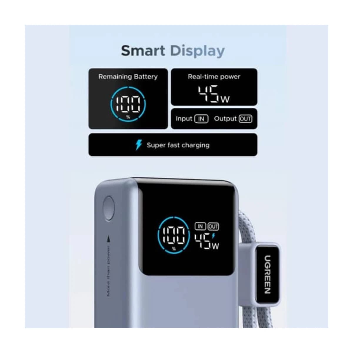 UGREEN Nexode Pro Power Bank 10000mAh - Blue - Preview 3