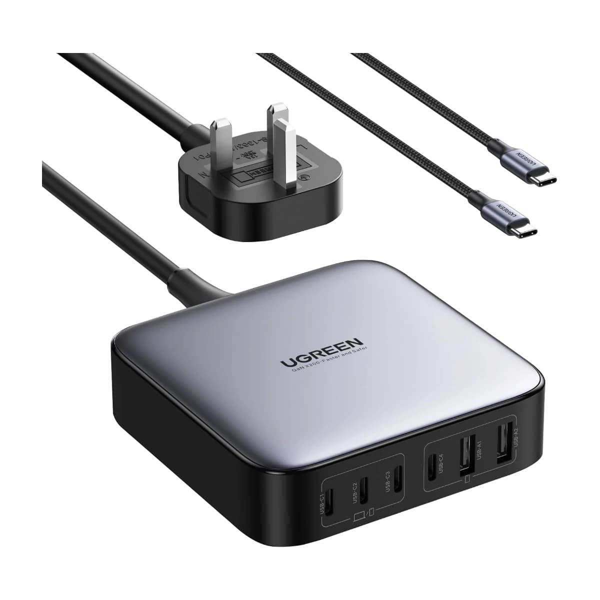 UGREEN Nexode 200W 6-Port GaN USB-C Charging Station with 100W Cable - Preview 1