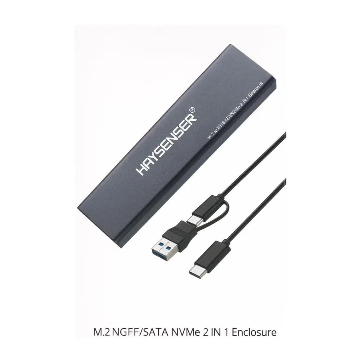 Haysenser M.2 SSD Enclosure USB 3.2 Gen 2 (10Gbps) - NVMe & SATA NGFF - Preview 2