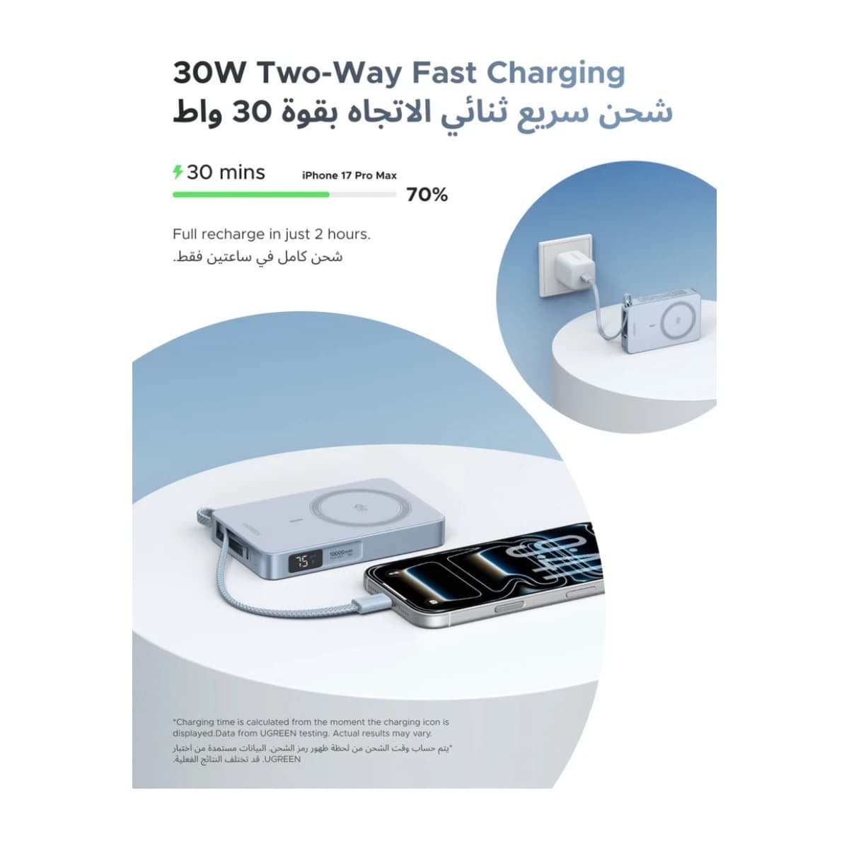 Ugreen 10000mAh Qi2 MagFlow Power Bank with 25W Wireless Charging & 30W PD - Preview 2