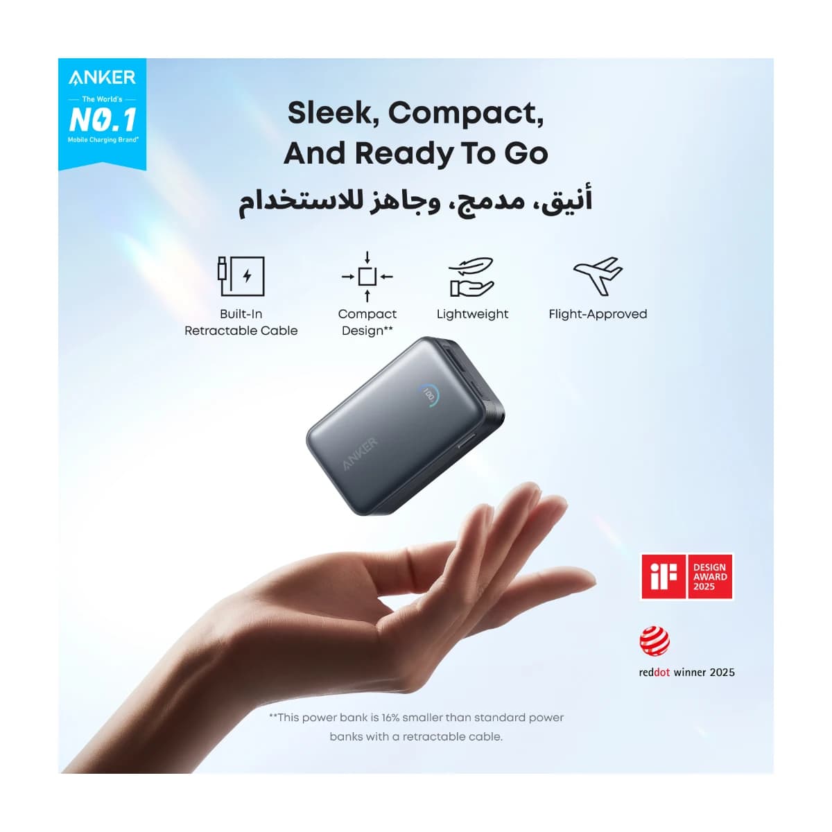 Anker Nano 10000mAh Power Bank with Retractable Cable, 45W Max Compact Battery Pack, Smart Display, for iPhone 16 Series, iPad, Galaxy, Pixel, and More - Preview 2
