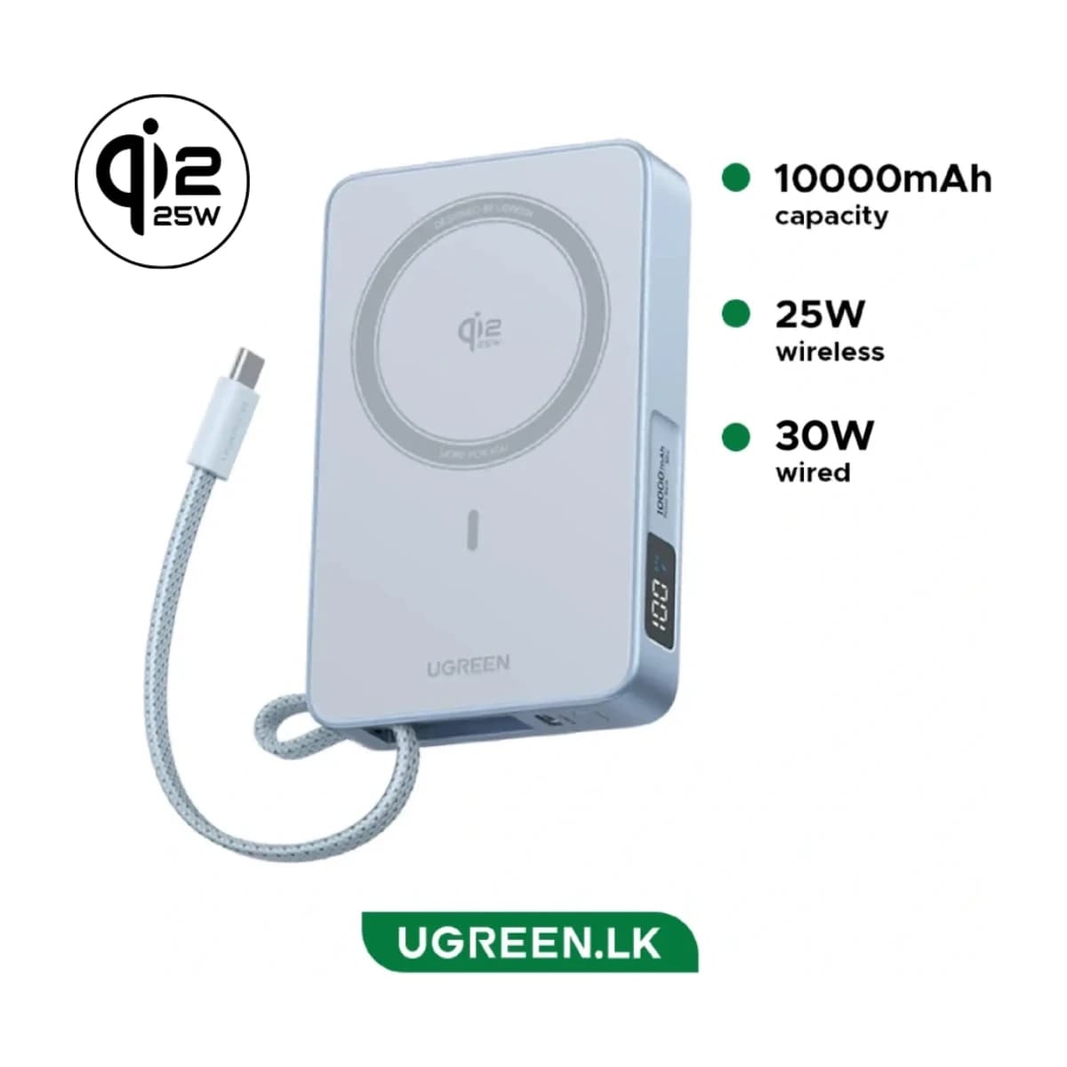 Ugreen 10000mAh Qi2 MagFlow Power Bank with 25W Wireless Charging & 30W PD - Preview 1