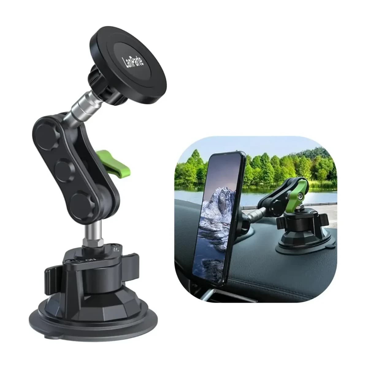 Ultimate MagSafe Car Holder - 21cm Extendable Magnetic Mount with 360 Rotation - Preview 1