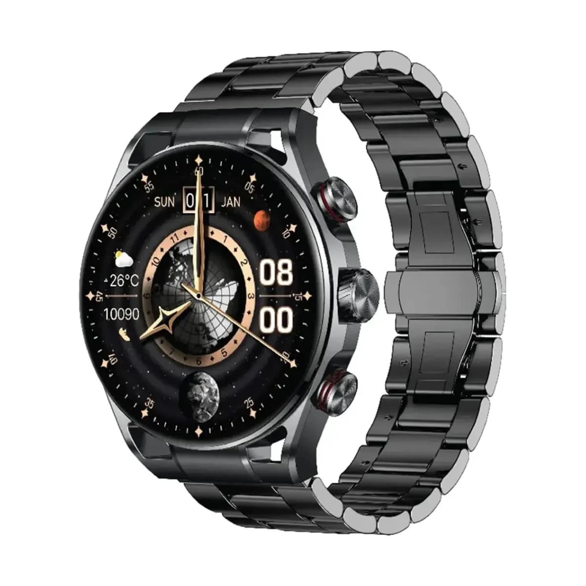 Green Lion Chrono Pro Smart Watch - Full-View Touch Display, Voice Recording, Bluetooth 5.3, Magnetic Pin Charging, 360mAh Battery, IP68 Water-Resistant, 5-7 Days Working Time, 25 Days Standby, 1GB Flash Memory - Preview 1