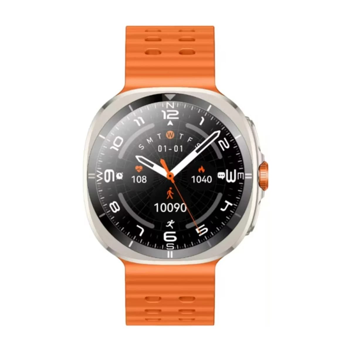 GREEN LION Smart Watch Connect Pro with AMOLED Display and High-Fidelity BT Calling / Always-on Display / Call/social notifications / Music Control / Raise Wrist Wake screen / Sleep monitoring / Sedentary Reminder - Orange/Titanium Dial - Preview 2