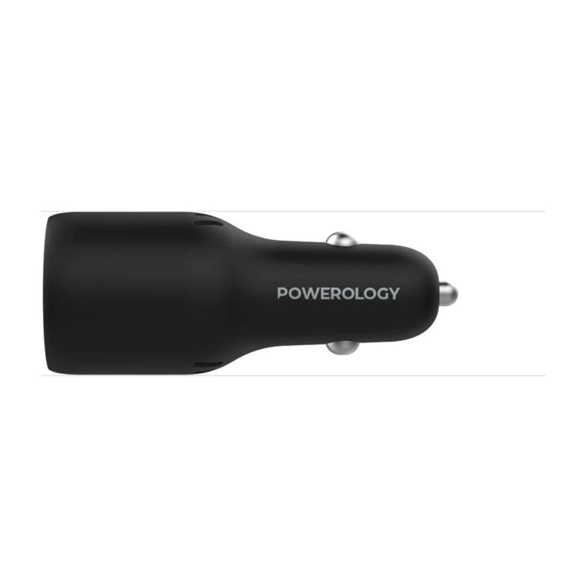 Powerology Triple Ports Car Charger with Type-C Cable - Black - Preview 2