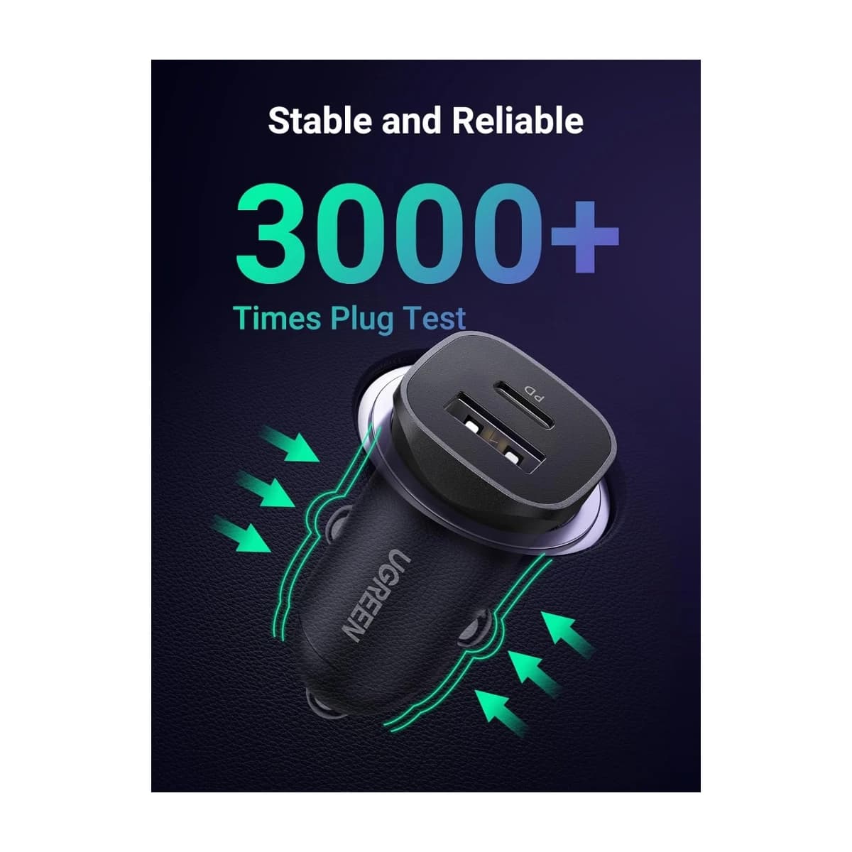 UGREEN 30W Type-C USB Dual Port Car Charger CD130 - Preview 2