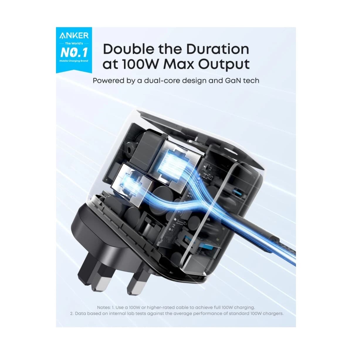 100W Max USB-C Charger, 3-Port GaN Wall Adapter with Smart Display & Touch Control - Preview 2