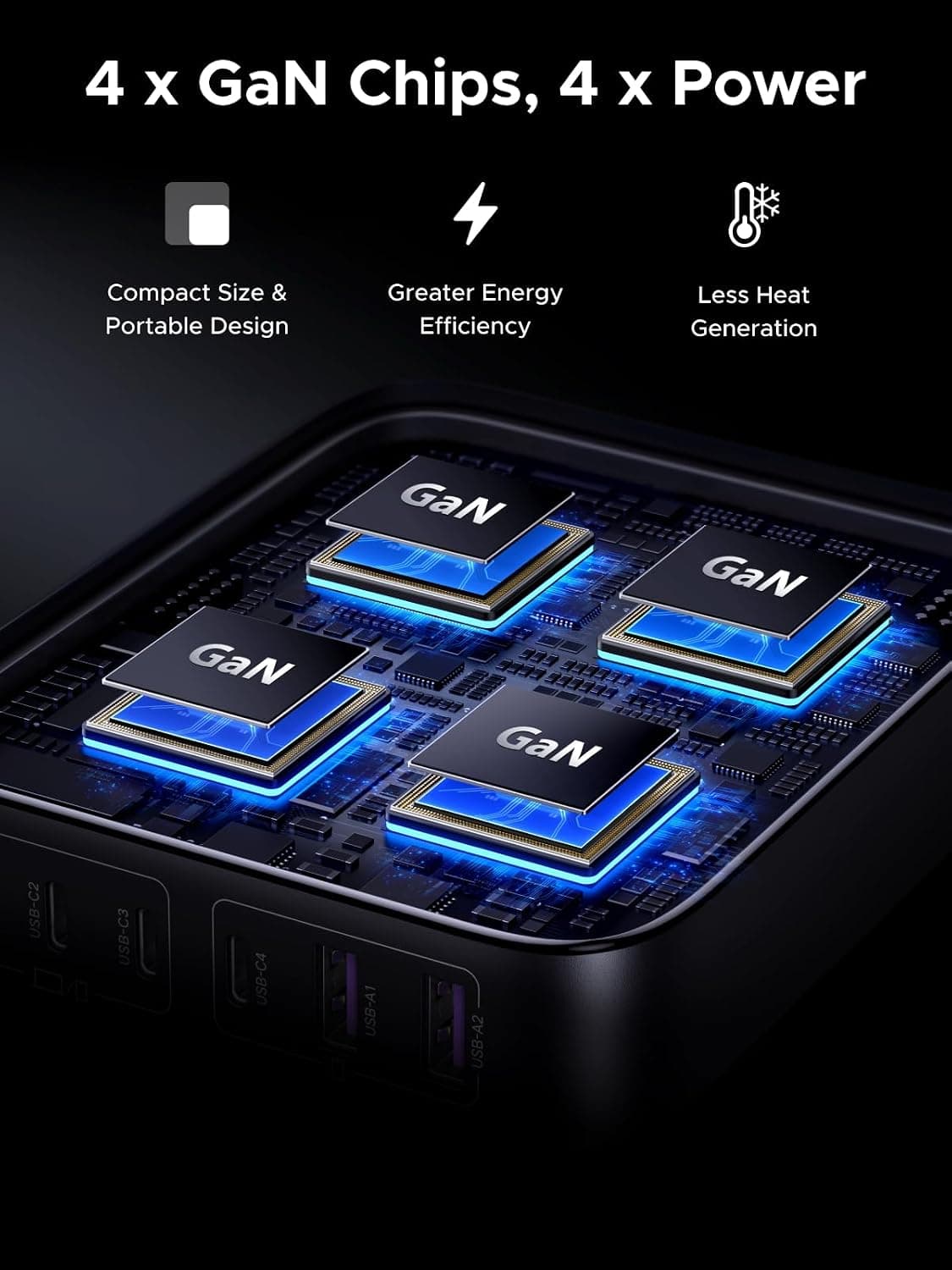 UGREEN Nexode 200W 6-Port GaN USB-C Charging Station with 100W Cable - Preview 2
