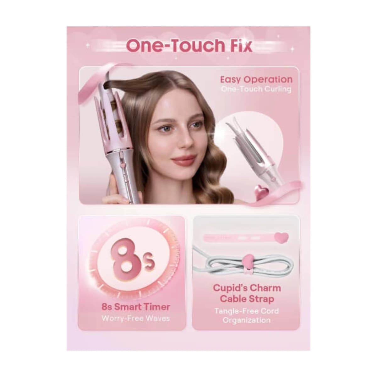 Sheglam Cupid's Charm One-Touch Automatic Curling Wand 25mm - Preview 2