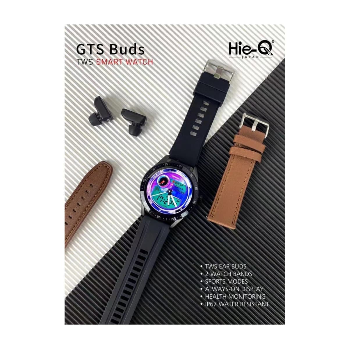 Hie-Q GTS Buds TWS Smart Watch with Wireless Earbuds - Preview 4