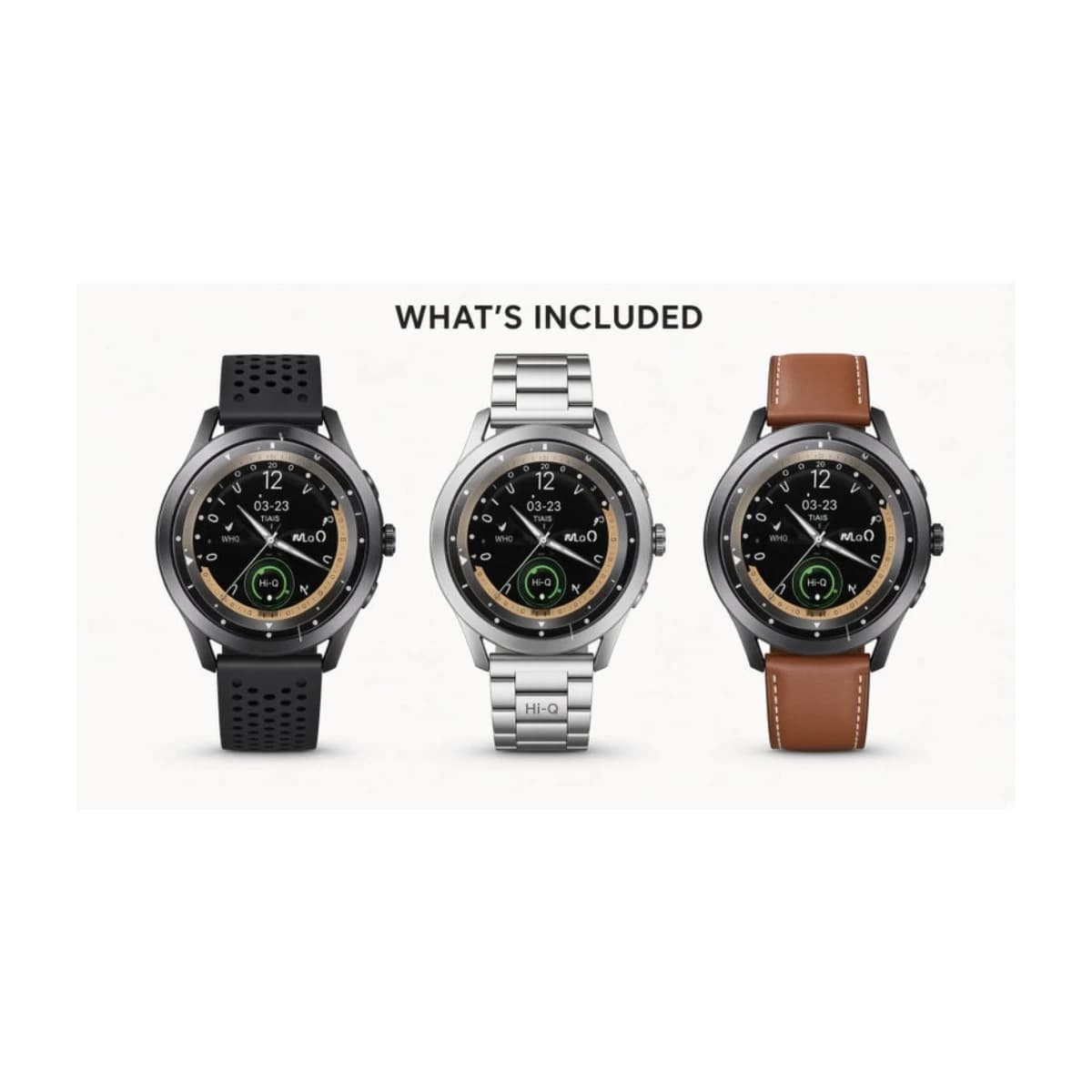 Hie-Q WR-44 Smart Watch Super AMOLED Display with 3 Straps - Preview 2