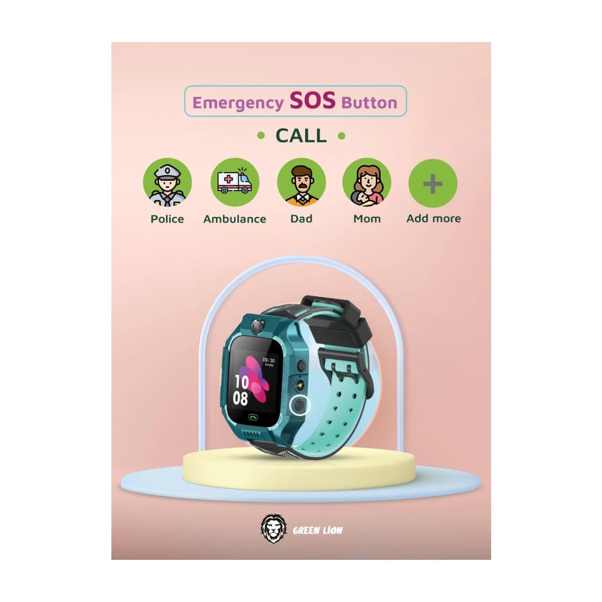 GREEN LION Smart Kids Watch Series 5 with Multilingual Support (English, Arabic, French, Russian), Math Game, 5-Day Standby Time, HD Screen, Time & Alarm Function, Remote Control, Fun & Educational Wearable for Kids - Blue - Preview 4